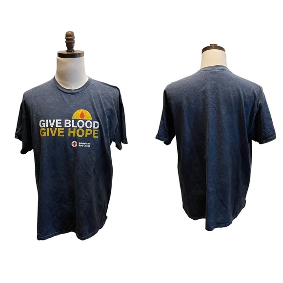 Blood donation Limited Edition T-shirt Pair of 2 Blue Size Large XLarge - Picture 3 of 11